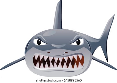 Mad angry shark head vector icon