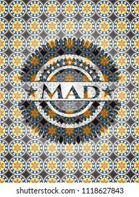 Mad arabic emblem. Arabesque decoration.