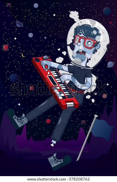 Mad astronaut in
space.