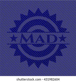 Mad badge with jean texture