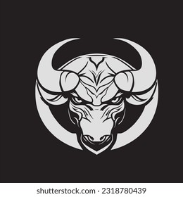 Mad Bull head mascot esport logo. Character for sport and gaming logo concept.