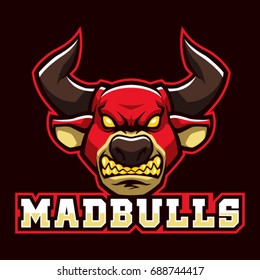 Mad bulls sign and symbol logo vector.