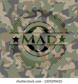Mad camouflaged emblem