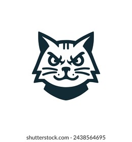 mad cat animal logo vector illustration template design