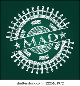 Mad chalkboard emblem written on a blackboard