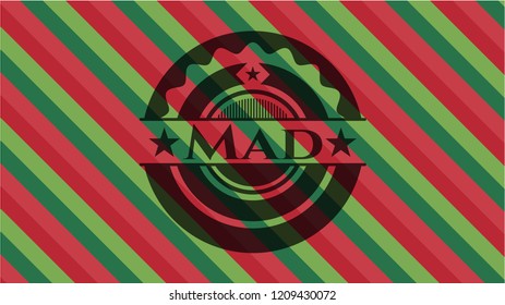 Mad christmas badge background.