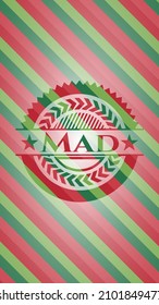 Mad christmas style emblem. Vector Illustration. Detailed. 