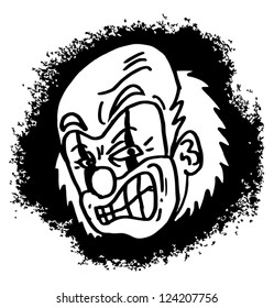Mad clown cartoon