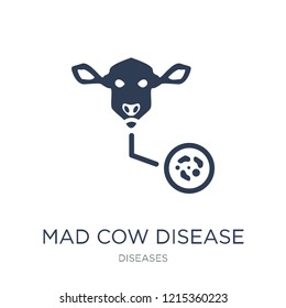 Mad cow disease icon. Trendy flat vector Mad cow disease icon on white background from Diseases collection, vector illustration can be use for web and mobile, eps10