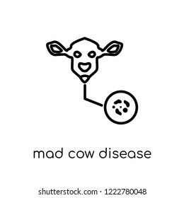 Mad cow disease icon. Trendy modern flat linear vector Mad cow disease icon on white background from thin line Diseases collection, editable outline stroke vector illustration