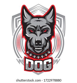 Mad dog face vector illustration, good for sport team mascot logo and t shirt design