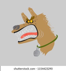Mad dog growling.