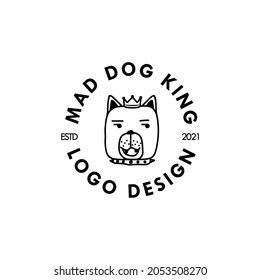 Mad dog King logo de plantilla de diseño vector