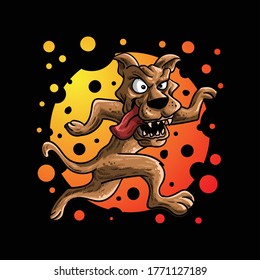 mad dog vector illustration cartoon