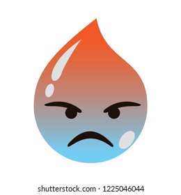 mad drop of water icon vector, cute emoticon. modern concept, simple style. simple design. 