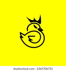 mad duck monoline minimalist logo design