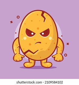 mad egg character mascot isolated cartoon in flat style design. great resource for icon,symbol, logo, sticker,banner.
