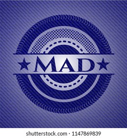 Mad emblem with denim texture