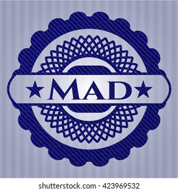 Mad emblem with jean high quality background