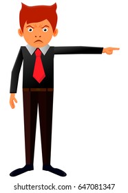 Mad evil boss vector icon