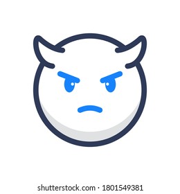 mad evil face flat icon