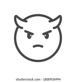 icono del contorno de la cara malvada