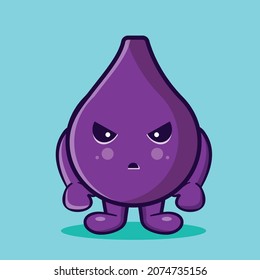 mad fig fruit mascot isolated cartoon in flat style