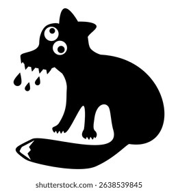 a mad fox icon or symbol of a sick fox