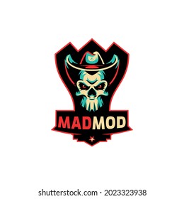 Mad gamming logo designs template. angry perfect for mascot logo, esport logo, print materials, tshirt design, sticker and ect.