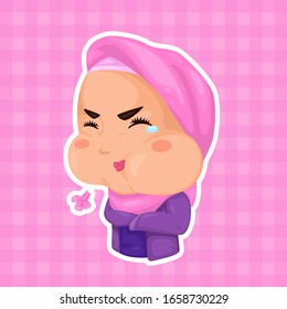 Mad Girl in Pink Hijab can be used for social media banner, blog post, or any digital and print stuff