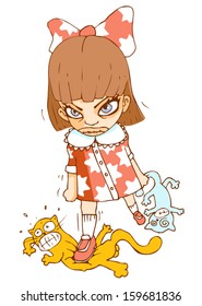 Mad Girl Vector illustration