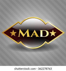 Mad gold shiny badge
