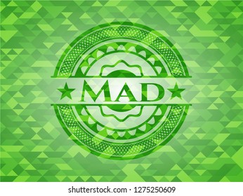 Mad green mosaic emblem