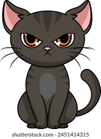 Mad grumpy cat vector illustration