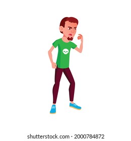 mad guy shouting at seller in shop cartoon vector. mad guy shouting at seller in shop character. isolated flat cartoon illustration