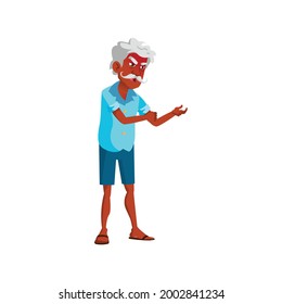 mad hispanic man pensioner shouting at children on playground cartoon vector. mad hispanic man pensioner shouting at children on playground character. isolated flat cartoon illustration