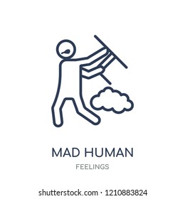 mad human icon. mad human linear symbol design from Feelings collection. Simple outline element vector illustration on white background.
