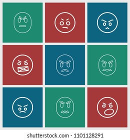 Mad icon. collection of 9 mad outline icons such as . editable mad icons for web and mobile.