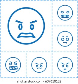 Mad icon. set of 6 mad outline icons such as