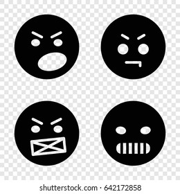 Mad icons set. set of 4 mad filled icons such as
