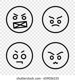 Mad icons set. set of 4 mad outline icons such as