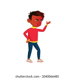 mad india boy screaming at classmate on school backyard cartoon vector. mad india boy screaming at classmate on school backyard character. isolated flat cartoon illustration