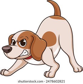 Mad little dog vector illustration