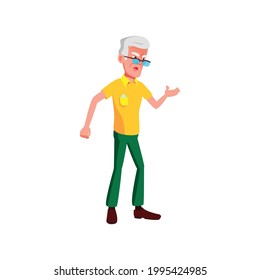 mad man senior shouting at children on playground cartoon vector. mad man senior shouting at children on playground character. isolated flat cartoon illustration