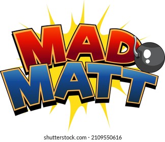 Mad Matt logo text design illustration