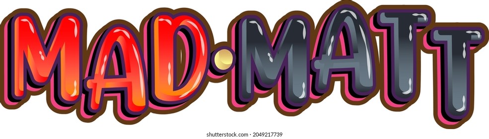 Mad Matt word logo on white background illustration