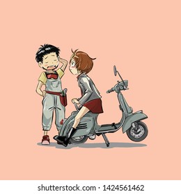 she’s mad at me. By vector art illustration