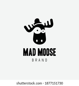 mad moose logo design template vector idea creative modern flat simple for fashion brand, street fashion