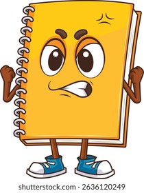 Ilustração do vetor do mascote do notebook louco