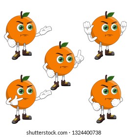 Mad Orange Male Cartoon Character